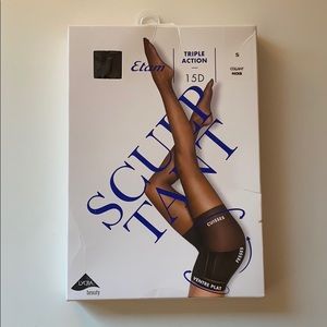 French Black Sheer Sculpture Tights